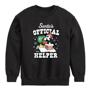 Boys' - Disney - Mickey Mouse Santas Official Helper Christmas Graphic Long Sleeve Fleece Sweatshirt - 1 of 4