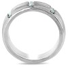 Pompeii3 Mens 1/8ct Diamond Brushed Wedding Ring Comfort Fit Band - 3 of 4
