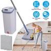 NewHome"Flat Floor Mop Bucket with Wringer, Hands-Free Operation & 3 Reusable Washable Mop Pads"Grey - 2 of 4