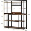 YONWAY 5-Tier Extra Wide Baking Rack With 11 Metal Hooks And Durable Steel Frame Utility Pantry Rack For Kitchens,Home Offices, Living Rooms,Corridors - 3 of 4