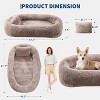 Human Dog Bed for Adult and Pets, No Assembly Required, Washable Fluffy Faux Fur, Orthopedic Dog Bed with Plump Pillow, Side Pocket, Strap-67x43x8 in - 2 of 4