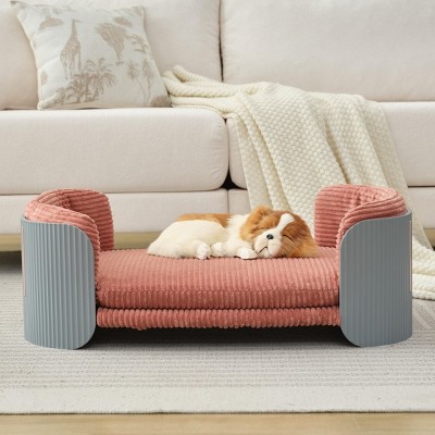 Dog Couch Bed Puppy Sofa Bed, Elevated Pet Sofa with Removable Mattress Cover, Indoor Furniture for Small Dogs, Cats, Puppies-Cuddlewood