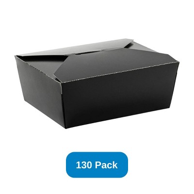 Inno-Pak 29 oz Paper Food Box Black #8 Size - Case of 130
