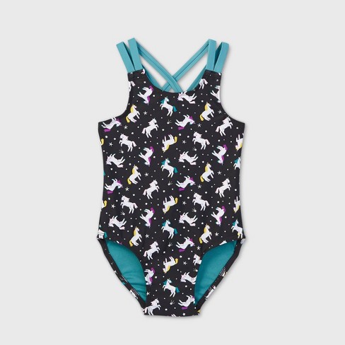 Toddler Girls Unicorn One Piece Swimsuit Cat Jack Black Target