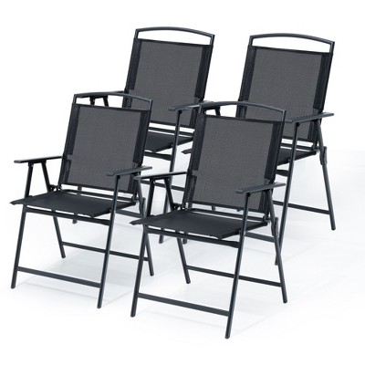 Pellebant Set of 4 Patio Folding Chairs 4-Pack Dining Chairs
