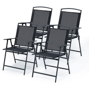 Pellebant Set of 4 Patio Folding Chairs 4-Pack Dining Chairs - 1 of 4