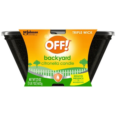 OFF! Citronella Candle Outdoor Bug Deterrent Mosquito Candle  - 23oz
