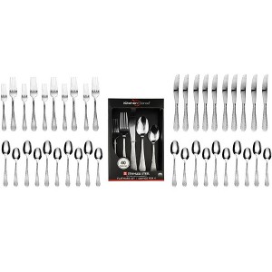 J&V TEXTILES 40-Piece Stainless Steel Flatware Silverware Set for 8 - 1 of 4