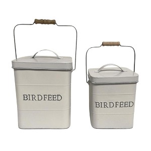 Transpac Metal Birdfeed Containers Set of 2 Home Decorations Spring - 1 of 1
