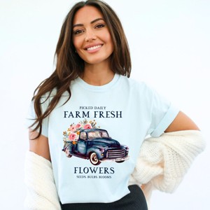Simply Sage Market Farm Fresh Flowers Truck Garment Dyed Tee - 1 of 4