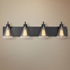 Possini Euro Design Cindy Rustic Vintage Wall Light Bronze Hardwire 33" 4-Light Fixture Clear Glass Shade for Bedroom Bathroom Vanity Living Room - 2 of 4