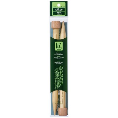 Takumi Bamboo Single Point Knitting Needles 10"-Size 19/15mm