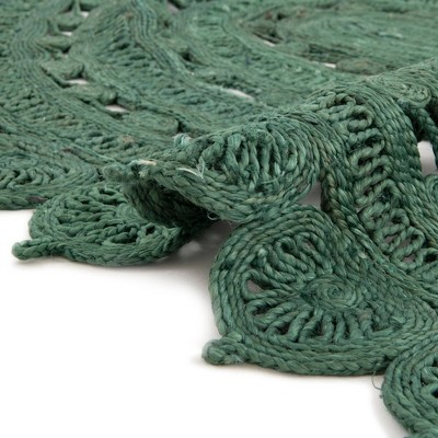 Hunter Green Handmade Braided Jute Round Area Rug
