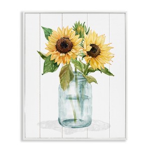 Stupell Industries Yellow Sunflowers Country jar Framed Giclee Art - 1 of 4