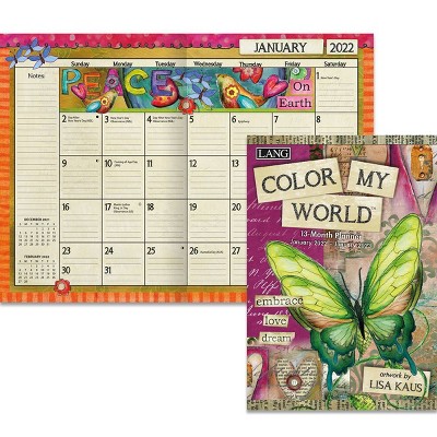 2022 Monthly Planner 13 Month 8.5"x12" Color My World - Lang