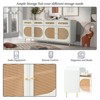 Rattan TV Stand for TVs Up to 65", Farmhouse Entertainment Center Console Table with Rattan Door, Storage Cabinet Sideboards for Dining Room - 3 of 4