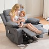 360 Swivel Nursery Recliner - Oversized Rocking Chair with Massage and Heat Recliner for Small Spaces, Nursery Bedroom Living Room Reclining Chairs - 2 of 4