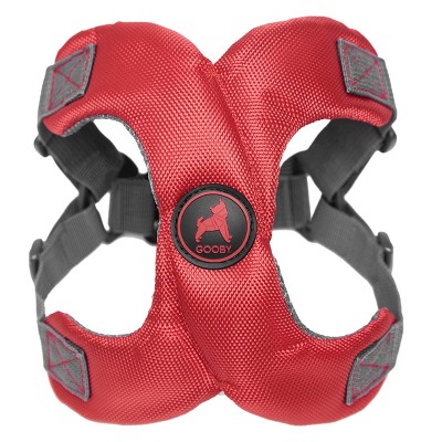 Gooby Escape Free Memory Foam Harness for Small Dogs, Red, Small