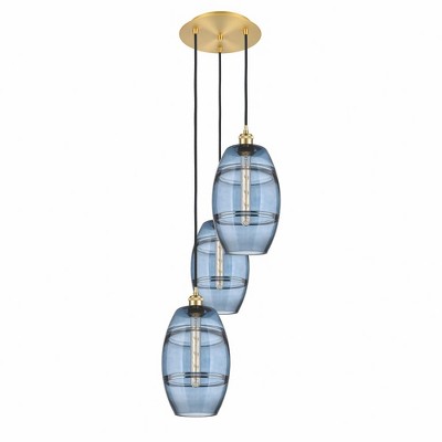 Vaz - 3 Light Cord Hung Multi Pendant In Industrial Style-30.38 Inches Tall and 14.5 Inches Wide
