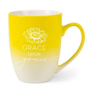 Elanze Designs Grace Upon Grace Two Toned Ombre Matte Yellow and White 12 ounce Ceramic Stoneware Coffee Cup Mug - 1 of 4
