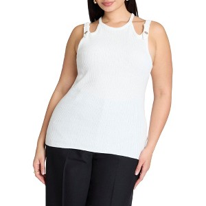 ELOQUII Women's Plus Size Strappy Racer Tank - 1 of 4