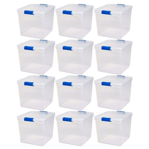 Rubbermaid Cleverstore Clear Plastic Storage Bins with Lids, 95 Qt-4 P