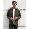 Men's corduroy longsleeved shirt classic button style ,with pleats at the back and pockets on the chest - 2 of 4