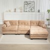 120.87" Chenille L-Shaped Modular Sectional Sofa with Deep Seating, Ottoman, Dual-Layer Cushions & Pillows - 2 of 4