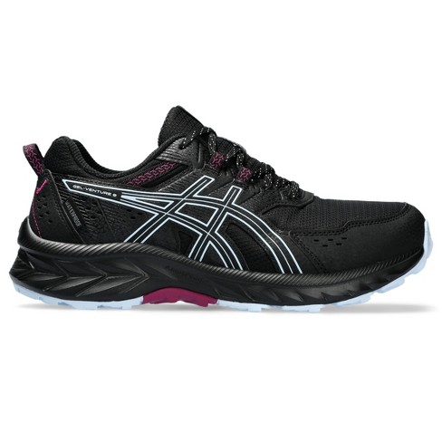 Asics black and white women's store running shoes