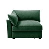 Vynxaria Modern Sofa Green Chenille, Wrapped Backrest/Armrest, Crescent Shape, Storage Drawers/Footrest, 2/3/4-Seat for Nordic/Modern Decor - 2 of 4