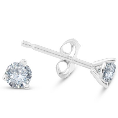 Pompeii3 1/4 ct TDW Round Lab Created Diamond Studs in Platinum, 14k White or Yellow Gold