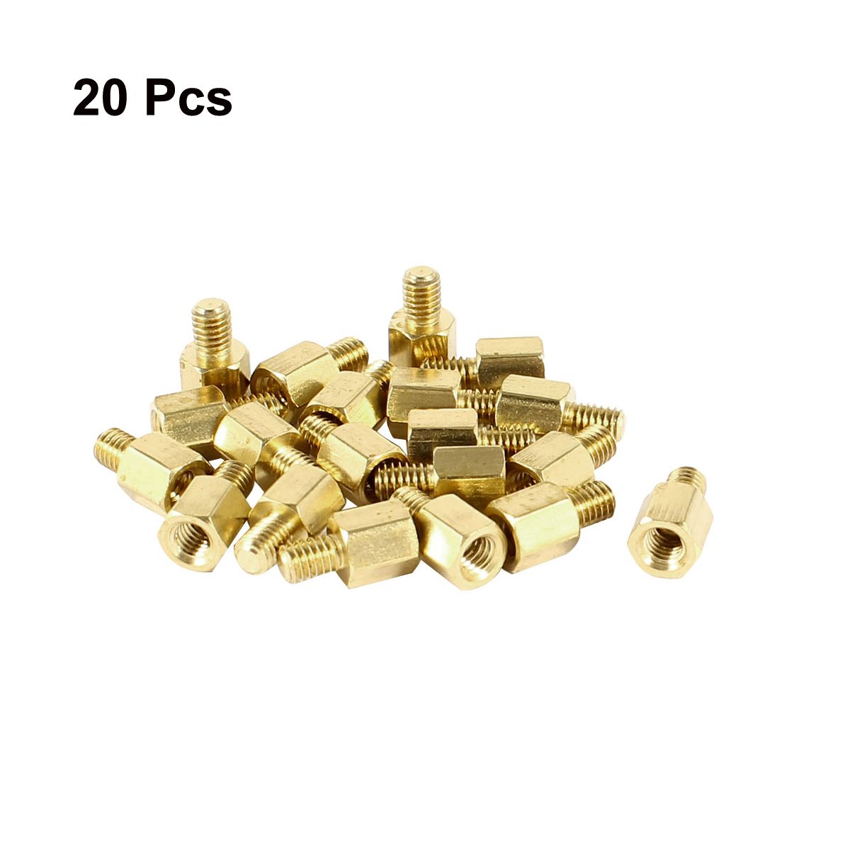 Unique Bargains Brass Durable Corrosion Resistant High Strength Standoff Hexagonal Spacer Gold 20 Pcs - thumbnail 2