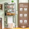 Simple Trending 4 Tier Over The Toilet Storage with Drawers, Heavy Duty Bathroom Stand Organizer Metal Shelves for Laundry, Black - 4 of 4
