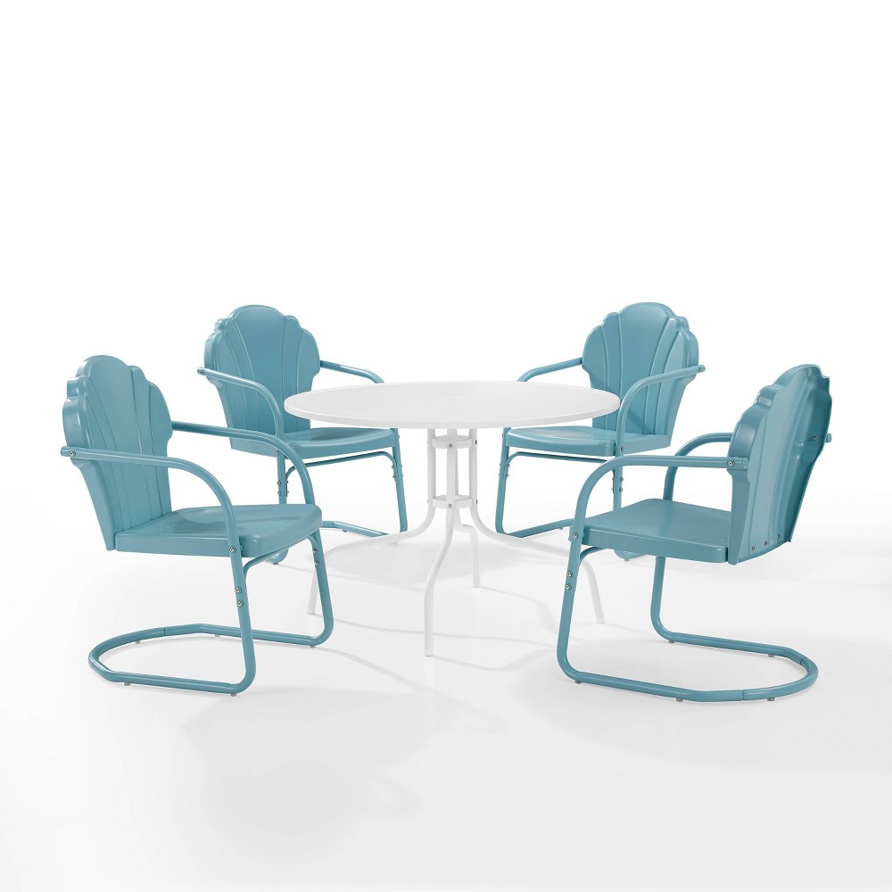 Tulip 5pc Outdoor Dining Set Blue Crosley