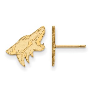 Black Bow Jewelry 14k Yellow Gold Plated Sterling Silver Arizona Coyotes NHL Stud Earring - 1 of 3