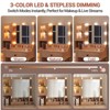 Makeup Vanity Desk with Mirror and Lights, Vanity Table with Charging Station, RGB Lights Wood Dressing Table for Bedroom, for Girls - 2 of 4