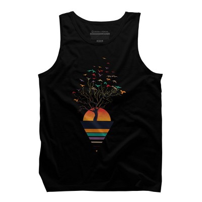 Men's Design By Humans A Colorful Spring Morning, Birds and Trees By summerissalt Tank Top