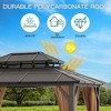 Whizmax 10x12ft Hardtop Gazebo, Aluminum Frame Pavilion with Curtains and Netting, Sunshade for Garden, Patio, Lawns (Brown) - 3 of 4