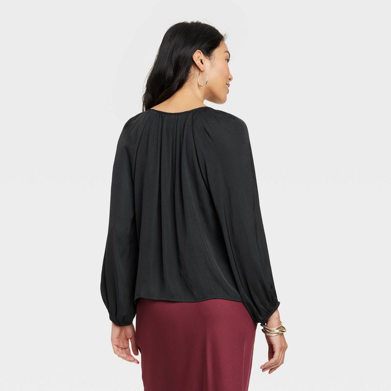 Women's Balloon Long Sleeve Femme Popover Shirt - A New Day™, 3 of 5