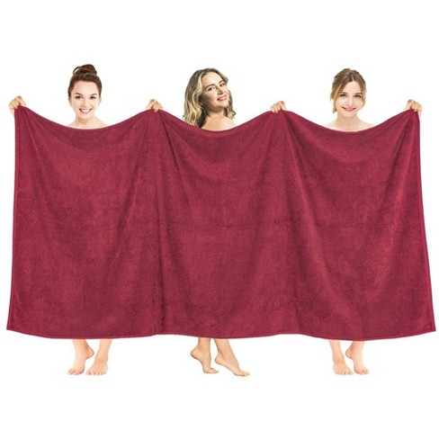 Super Soft Towels for Bathroom 2 pieces (Cranberry) 600 GSM