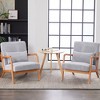 Lyngins Modern Upholstered Accent Club Chair with Pillow & Wood Arm,Armchair Reading Chair for Living Room,Bedroom - 4 of 4