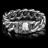 Crucible Men's Cubic Zirconia Eyes Skull Clasp Stainless Steel Curb Bracelet - 4 of 4