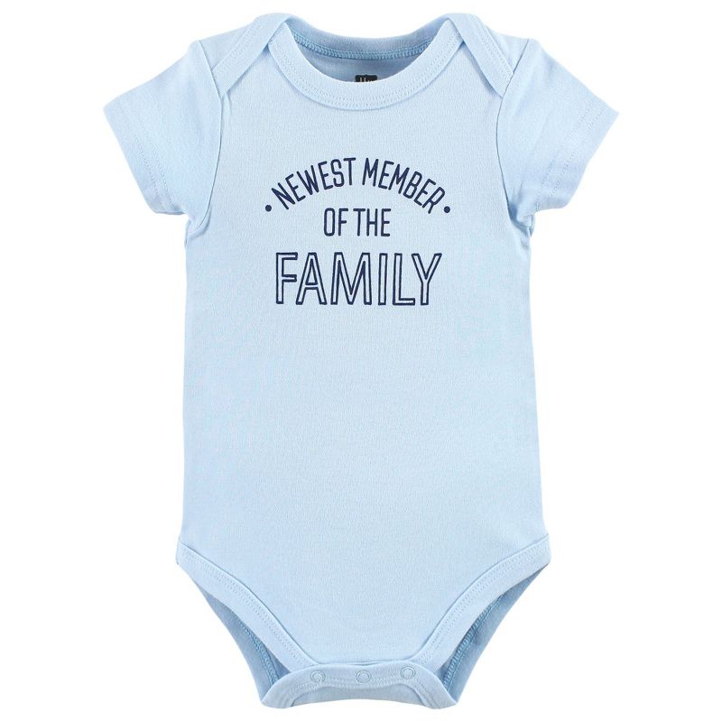 Hudson Baby Infant Boy Cotton Bodysuits, Newest Family Member, 5 of 6