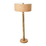 45" Mango Wood Floor Lamp with Linen Shade - 3R Studios