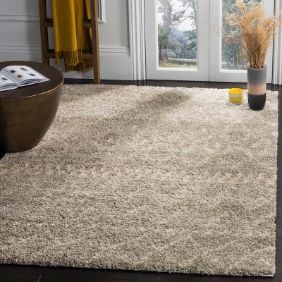 Arizona Shag ASG750 Power Loomed Area Rug - Grey/Ivory - 8'x10' - Safavieh.