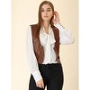 INSPIRE CHIC Women's Sleeveless Versatile PU Faux Leather Suit Vest - 3 of 4