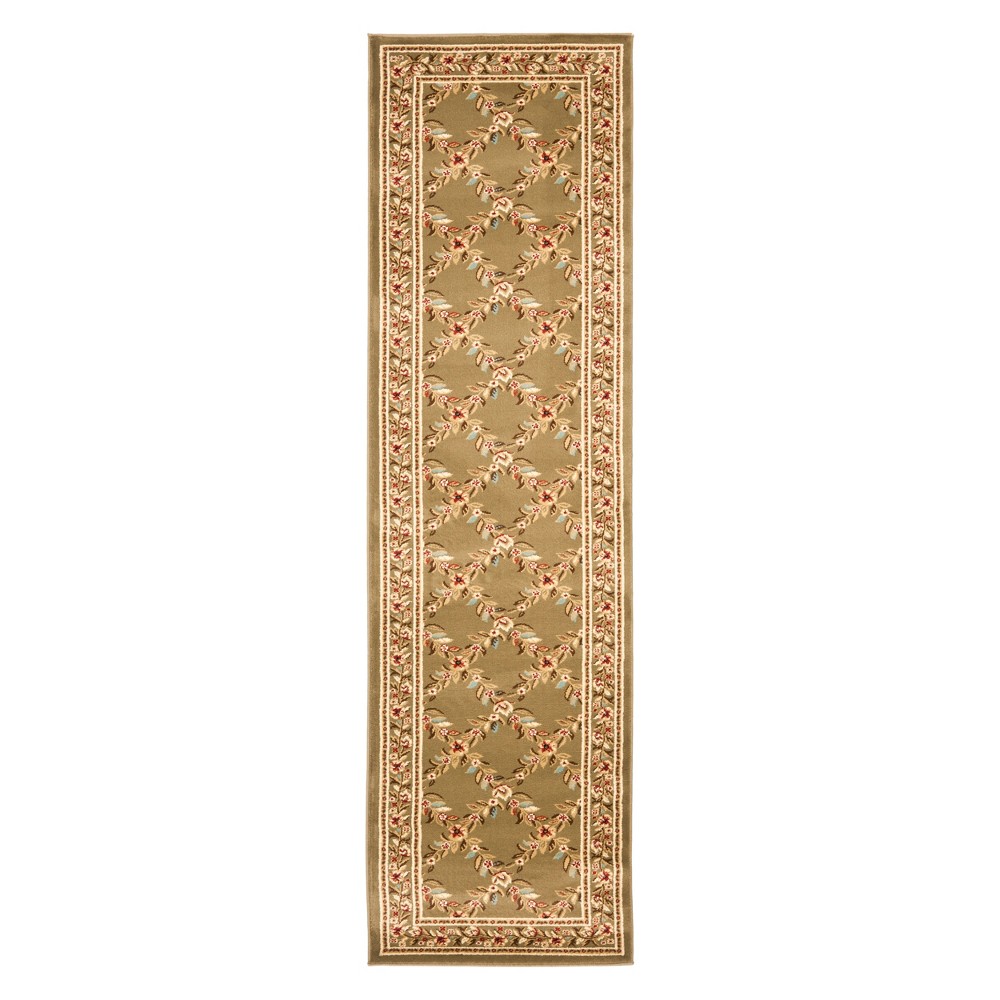  Floral Loomed Runner Green