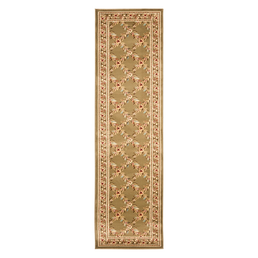 2'2inx8' Floral Loomed Runner Green - Safavieh