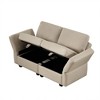LOVMOR Contemporary Modern Upholstered Fabric Sofa with Storage Seats and Ottomans, 2 Seater Sofa Fabric Couch with Adjustable Arms and Backs - 4 of 4