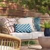 18"x18" Stacked Geo Woven Square Outdoor Throw Pillow White/Dark Red - Threshold™ - 2 of 4